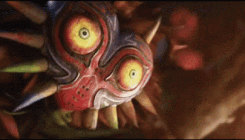 A Painting Of A Monster With Sharp Teeth And A Yellow Eye GIF