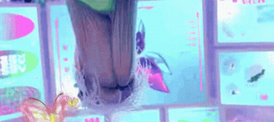 A Painting Of A Person Swimming In A Pool With A Sign That Says Visa On It GIF