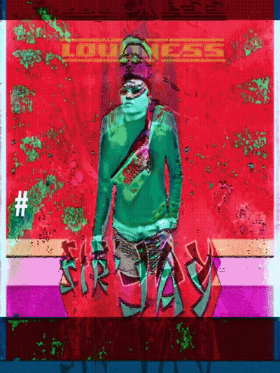 A Painting Of A Person With The Word Friday Written On It GIF