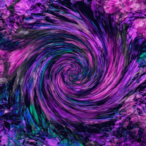 A Painting Of A Purple And Green Spiral GIF