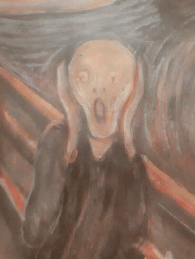 A Painting Of A Scream By Edvard Munch Is Shown GIF