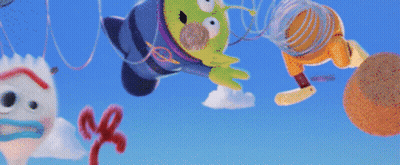 A Painting Of A Toy Story Character With A Slinky Toy In The Background GIF