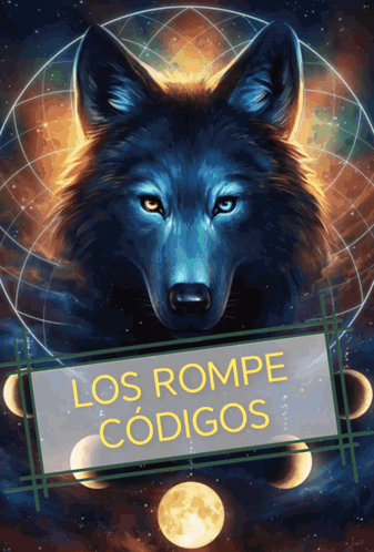 A Painting Of A Wolf With The Words Los Rompe Codigos On It GIF