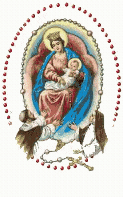 A Painting Of A Woman Holding A Baby With A Crown On Her Head GIF