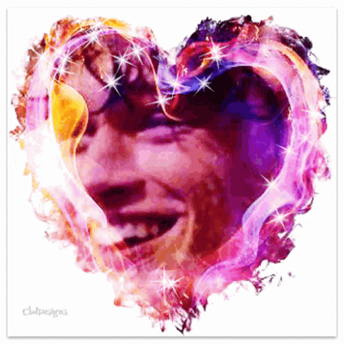 A Painting Of A Woman In A Heart Shaped Frame GIF