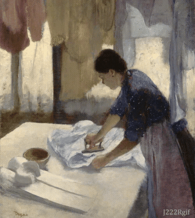 A Painting Of A Woman Ironing Clothes By J222rgif