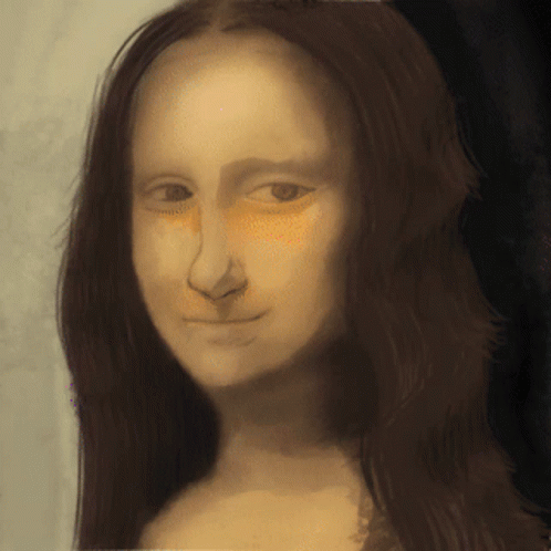 A Painting Of A Woman 'S Face With Long Hair GIF