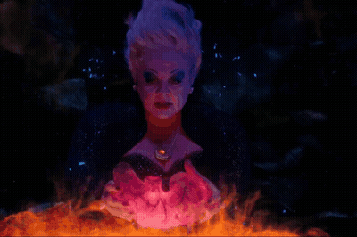 A Painting Of A Woman With A Necklace Holding A Glowing Object GIF