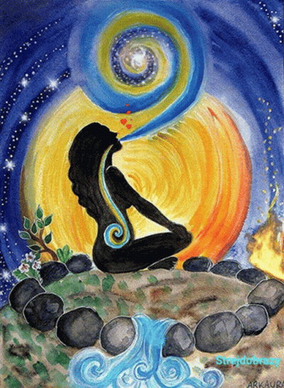 A Painting Of A Woman With A Swirl Coming Out Of Her Mouth Is Titled Sleepobrity GIF