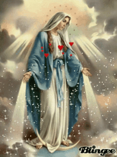 A Painting Of A Woman With Hearts On Her Clothes And The Word Blingee On The Bottom GIF