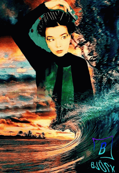 A Painting Of A Woman With The Letters B On The Bottom Right GIF