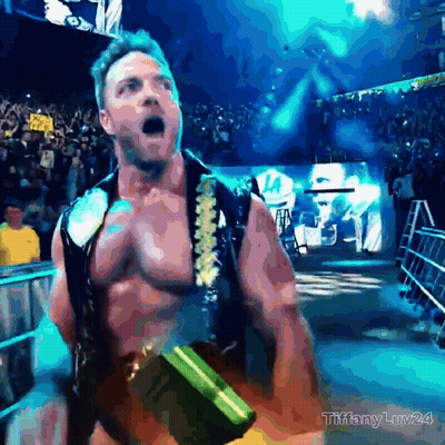 A Painting Of A Wrestler With The Name Tiffany On The Bottom Right GIF