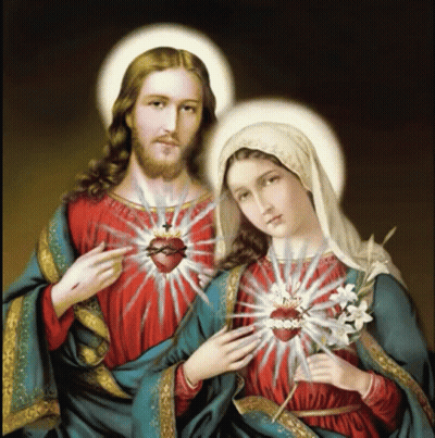 A Painting Of Jesus And The Virgin Mary GIF