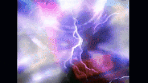 A Painting Of Lightning Strikes With A Purple Background GIF