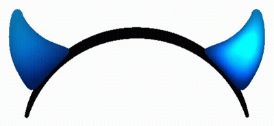 A Pair Of Blue Horns On A White Background . GIF