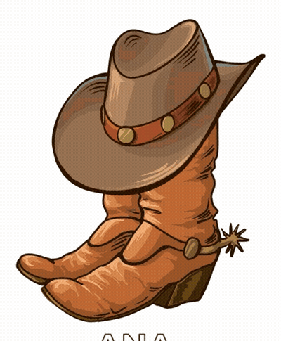 A Pair Of Cowboy Boots And A Cowboy Hat GIF