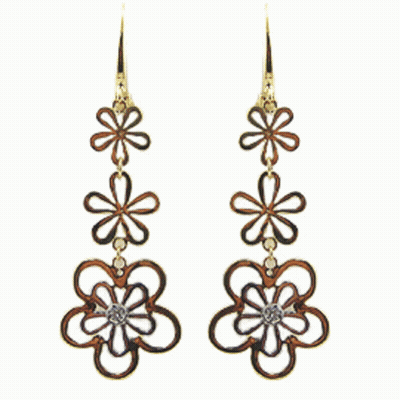 A Pair Of Earrings With A Pear Shaped Diamond GIF