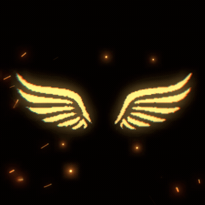 A Pair Of Glowing Wings On A Dark Background GIF