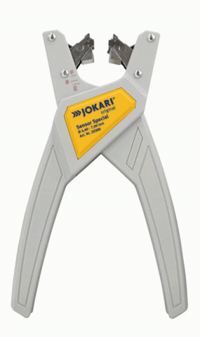 A Pair Of Gray And Yellow Jokari Wire Stripper GIF