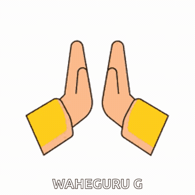 A Pair Of Hands With The Words Waheguru G Written Below Them GIF