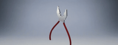 A Pair Of Pliers With Red Handles On A Gray Surface GIF