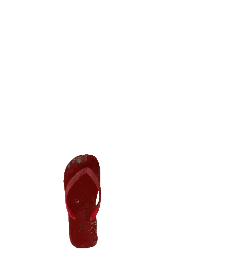 A Pair Of Red Flip Flops That Say Havaianas Sticker