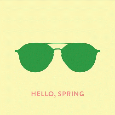 A Pair Of Sunglasses With Flowers On Them And The Words Hello Spring Below It GIF