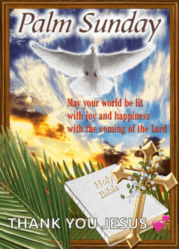 A Palm Sunday Greeting With A Dove And A Bible GIF