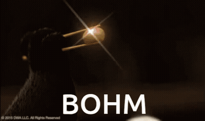 A Panda Bear Is Holding Chopsticks And The Word Bohm Is On The Bottom Right GIF