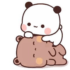 A Panda Bear Is Laying On Top Of A Teddy Bear . Sticker