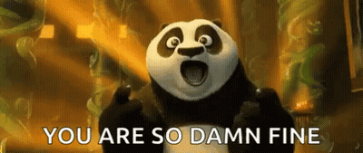 A Panda Bear Is Saying `` You Are So Damn Fine '' In A Cartoon . GIF