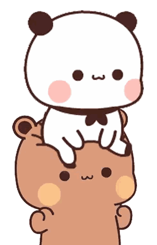 A Panda Bear Is Sitting On Top Of Another Bear 'S Head Sticker