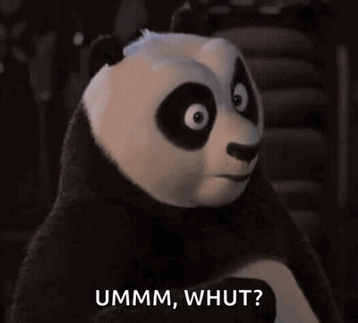 A Panda Bear Says Ummm Whut In A Dark Room GIF