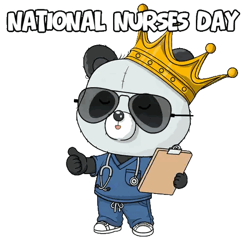 A Panda Bear Wearing A Crown And Sunglasses Is Holding A Clipboard And Giving A Thumbs Up Sticker