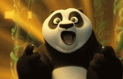 A Panda Bear With A Surprised Expression On Its Face GIF