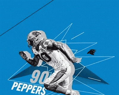 A Panthers Football Player Wearing A Helmet With A Reflection Of A Player In It GIF
