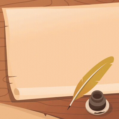 A Paper That Says Happy Independence Day Next To A Feather Pen GIF
