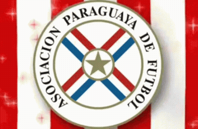 A Paraguaya De Futbol Logo On A Red White And Blue Background GIF