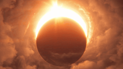 A Partial Eclipse Of The Sun With The Moon Covering The Sun GIF