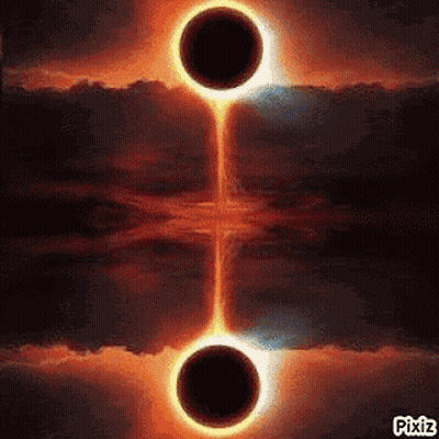 A Partial Eclipse Of The Sun With Two Black Holes In The Middle Of It . GIF