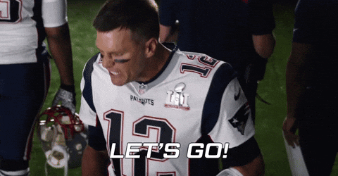 A Patriots Football Player Says Let 'S Go As He Walks Off The Field GIF