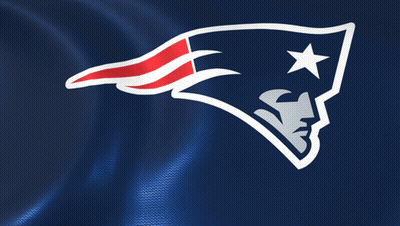 A Patriots Logo On A Blue Background With A Star GIF