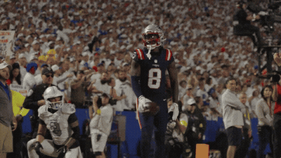 A Patriots Player With The Number 8 On His Shirt GIF