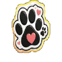 a paw print with a heart in it