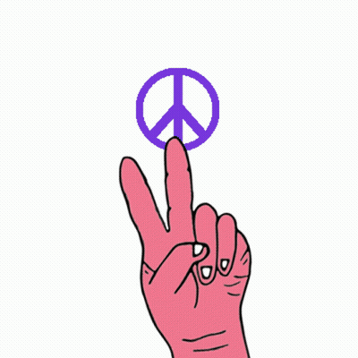 A Peace Sign Is Behind A Hand That Is Making A Peace Sign GIF