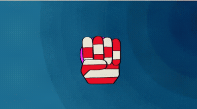 A Peace Sign Is In A Circle With A Blue Background GIF