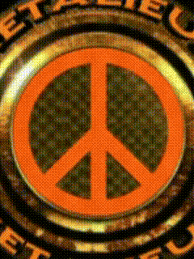 A Peace Sign Is In The Center Of A Circle GIF
