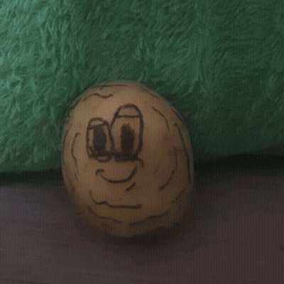 A Peanut With The Word Pea On It GIF