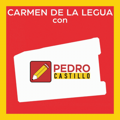 A Pedro Castillo Logo Is On A Yellow Background GIF