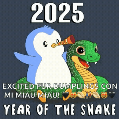 A Penguin And A Snake Are Sitting Next To Each Other On A Poster . GIF